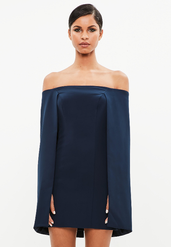 bardot cape dress