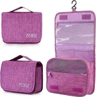 Noome Beauty Case Grande Da Viaggio Con Gancio Appendino - 24x20x9 Cm - Leggero, 3 Scomparti E Tasca Trasparente - 2