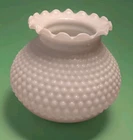 Vintage Hobnail Lamp Shade Milk Glass Ruffles - See Measurements In Photos
