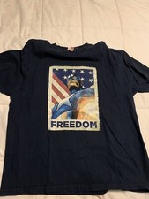 Vintage Captain America Freedom USA Flag Marvel Super Hero T Shirt 2XL Avengers