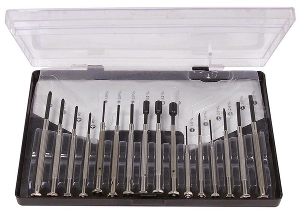 Uhrmacher Werkzeug 16 Schraubendreher FüR Feinmechaniker Schraubenzieher Box Set-image