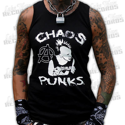 CHAOS PUNKS Tank Top Neu S-3XL Wifebeater Punkshirt Punk Punkrock Chaot Anarchy