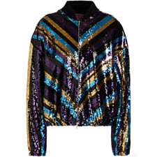 Sequin Jacket Giambattista Valli Bomber Jacket Multicoloured Size 40 Rp £898.00