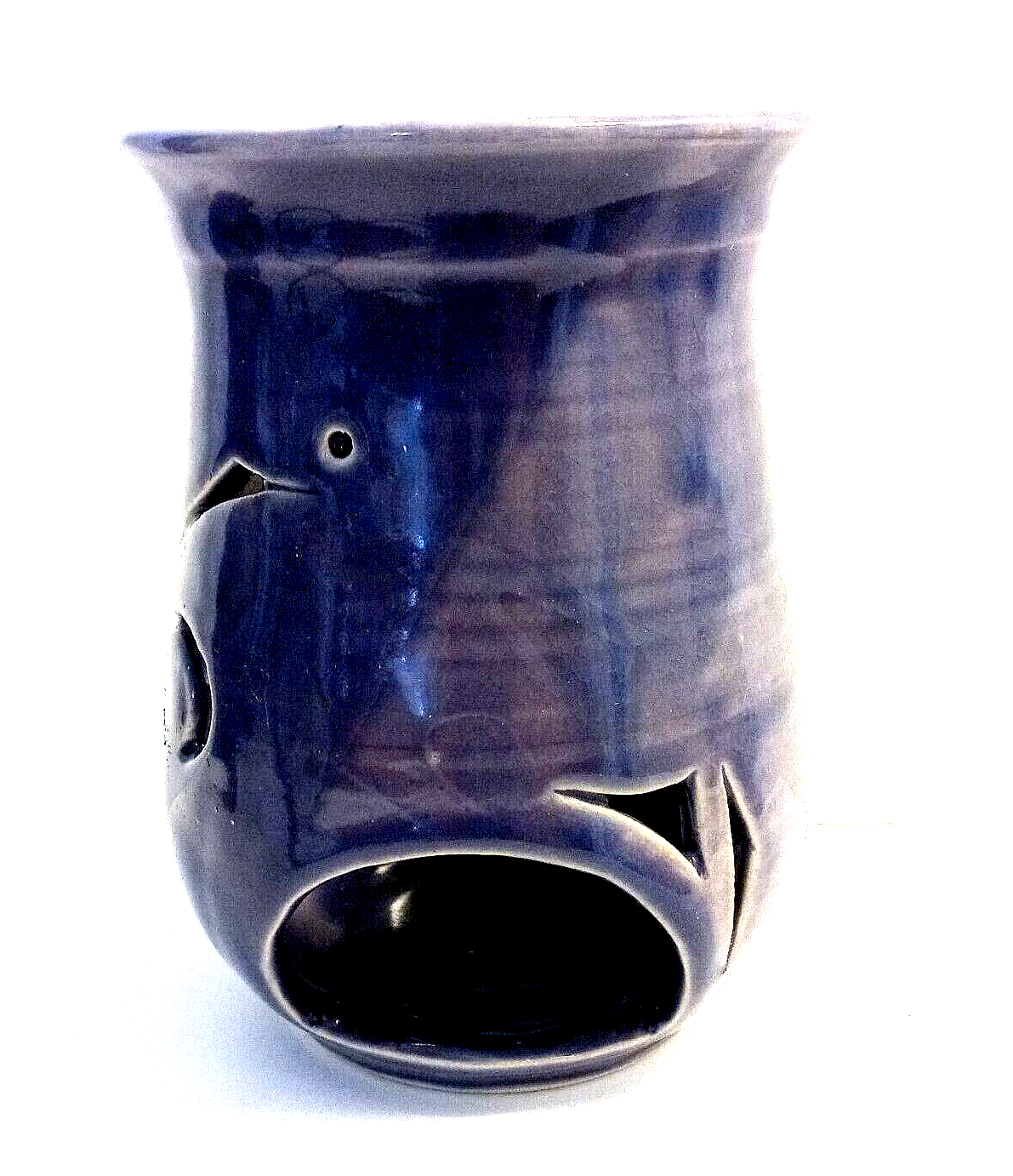 Nova Scotia Studio Art Pottery Purple Votive Candle Holder Incense Oil Burner 5