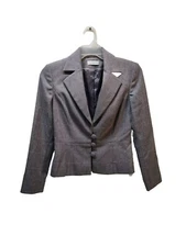 Worthington Work Blazer Womens Sz 6 Windowpane Plaid 3 Button Stretch Separates