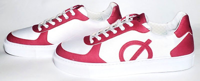 Loci Seven Low-Top Court Vegan Sneakers, White / Pink, Men's 9/Women's 10/EUR 42