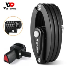 WEST BIKING Foldable Bike Lock 4 Digit Password Security Anti-Theft Chain Lock