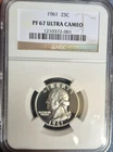 NGC PR67 1961-P Washington Quarter Silver ultra Cameo