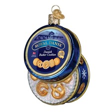 Old World Christmas ROYAL DANSK BUTTER COOKIES TIN (32837) Glass Ornament w/Box