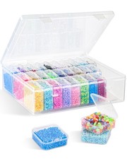 31 Pc Clear Bead Organizer Box with Labels, Mini Storage Containers for Crafts,