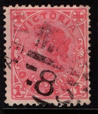 Australia Victoria 1905 One Penny 1d red perf 12 x 12&frac12; SG417 Used numeral 85