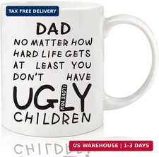 Fathers Day Dad Gifts from Daughter Son - 11oz Funny Coffee Mug for Dad Husband