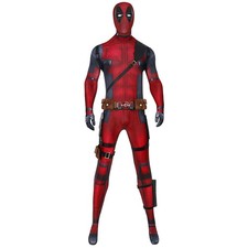 Deadpool Cosplay Costume Outfits Men Red Deadpool Jumpsuit Halloween Suit