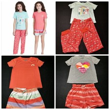 Eddie Bauer Youth 6-Piece Pajama Set Adventure Awaits, S 7/8, Orange Color