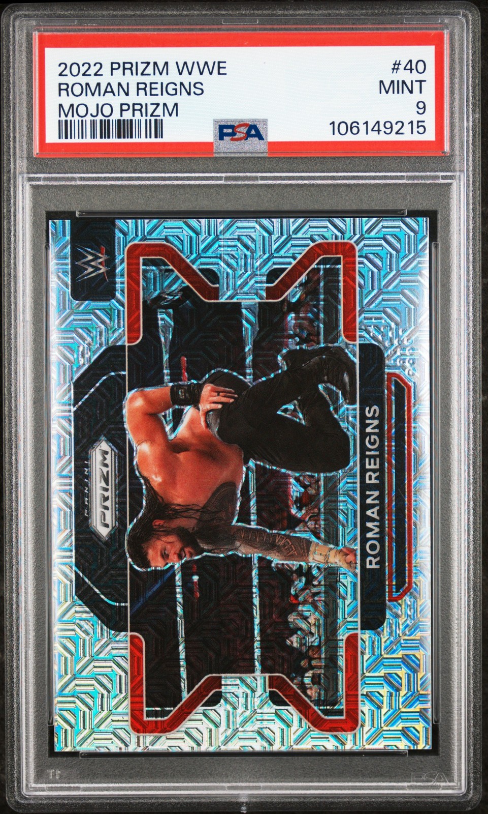2022 PANINI PRIZM WWE MOJO PRIZM #40 ROMAN REIGNS 3/25 PSA 9