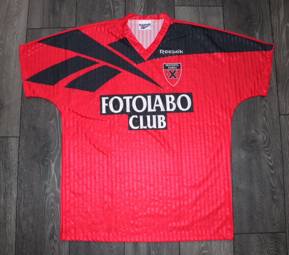 NEUCHÂTEL XAMAX FC HOME FOOTBALL SHIRT 1993 1994 VINTAGE SOCCER JERSEY MEN'S XL