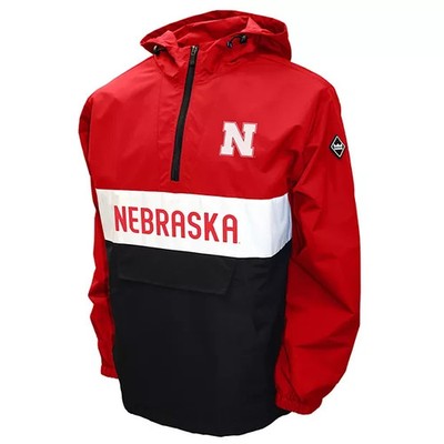 Franchise Club Mens College Alpha Anorak Jacket - Nebraska Red, Size Medium