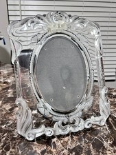 MIKASA Princess Crystal Wedding Picture Frame 5x7 Oval 11" Tall - READ