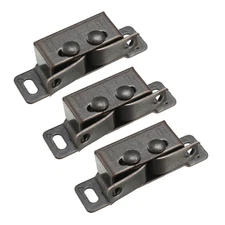 Retro Wardrobe Door Iron Double Ball Roller Catch Latch Copper Tone 3 Pcs