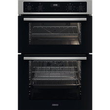 Oven Zanussi ZKCNA4X1 FanCook Electric Double Oven, Stainless Steel and Black