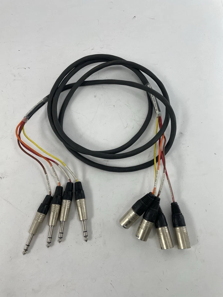 Cable serpiente Belden 4 canales macho 1/4" teléfono a 3 pines Neutrik XLR MACHO 9' Foto 2 de 4