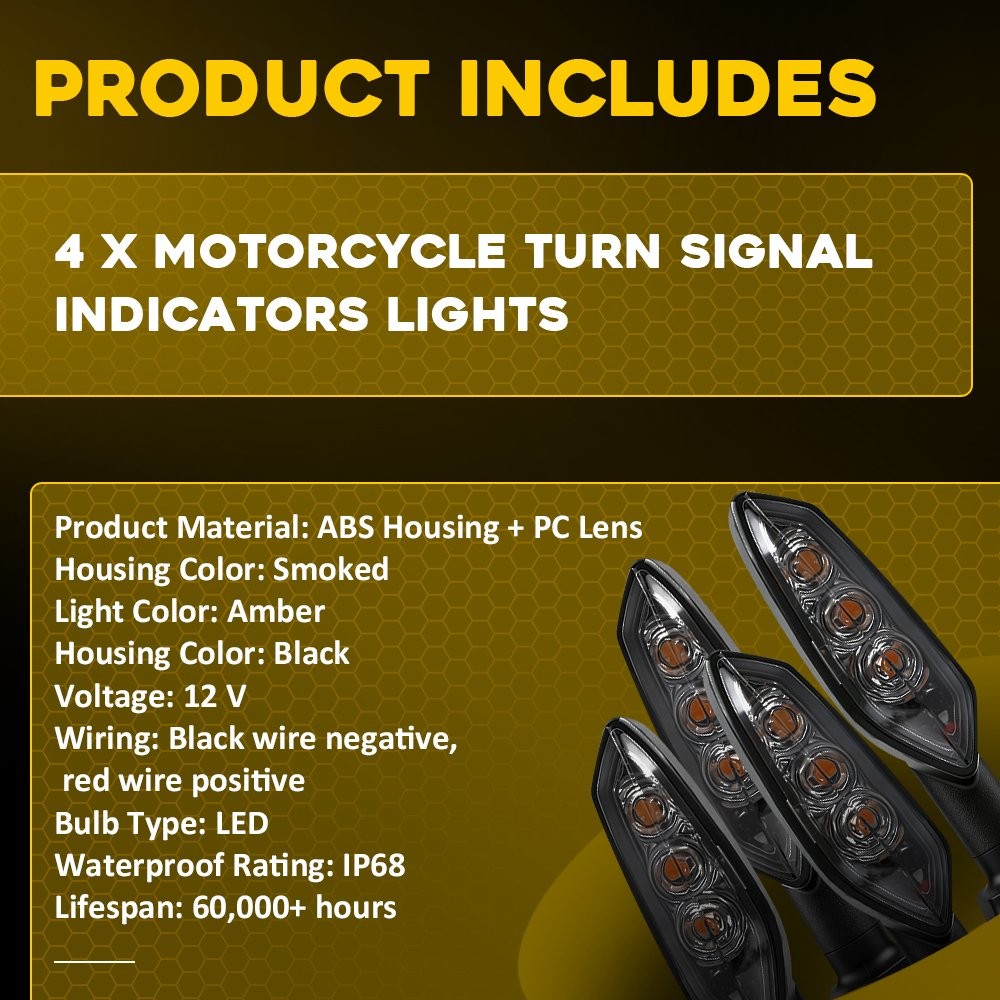 For 2015-2020 KAWASAKI ZRX 1200R FRONT REAR LEFT RIGHT TURN SIGNAL