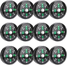 50 Pieces Mini Compass Small Button for Kids 20Mm Bulk Hiking Liquid Filled Surv