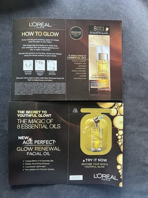 2 X Loreal Paris Age Perfect Exquisite Glow Renewal Facial Oil  Trial Size New