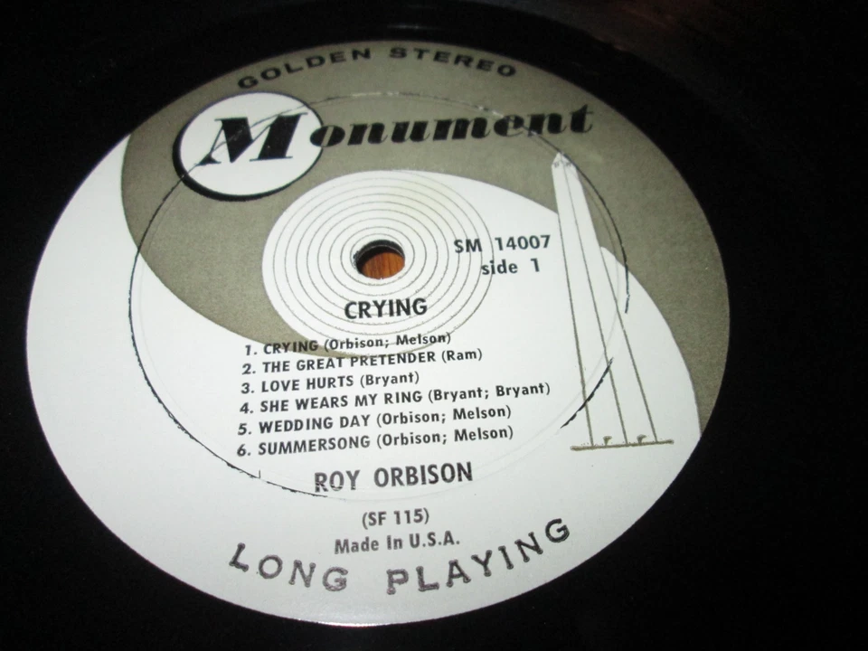 ROY ORBISON CRYING LP NM/EX- US MONUMENT STEREO VINYL 1962 - Image 4 of 4