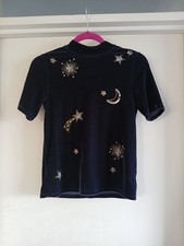 Boden 11-12 Years Star Emroidered Velvet Top
