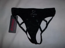 Romwe pentagram decor strappy open rear bikini panties XS S black nwt metal goth