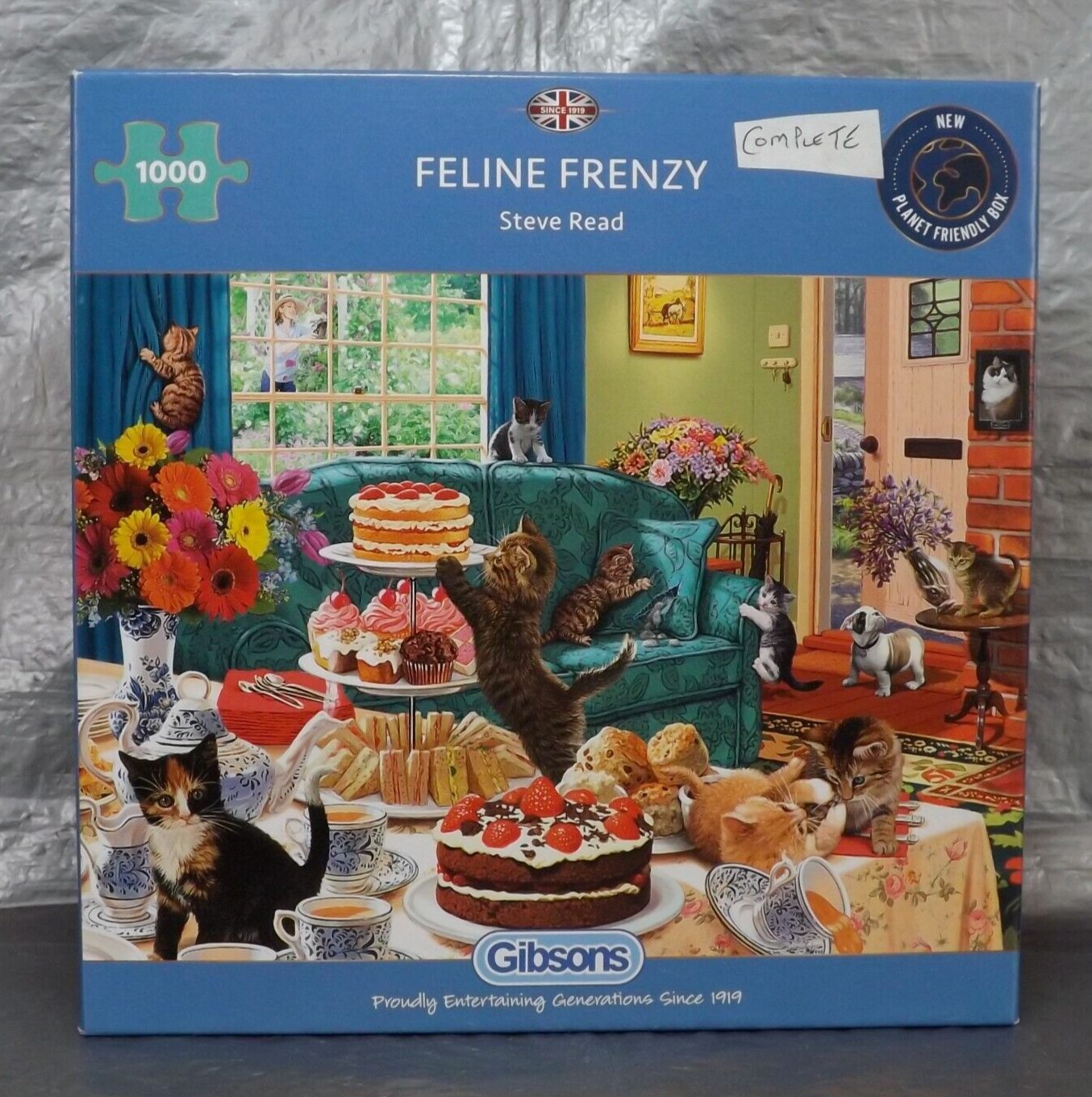 1000 Piece Jigsaw Puzzles Feline Frenzy By Steve Read Gibsons Age 12 Plus Used