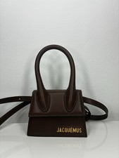 Jacquemus le Chiquito Moyen Brown Leather Bag Authentic With Strap