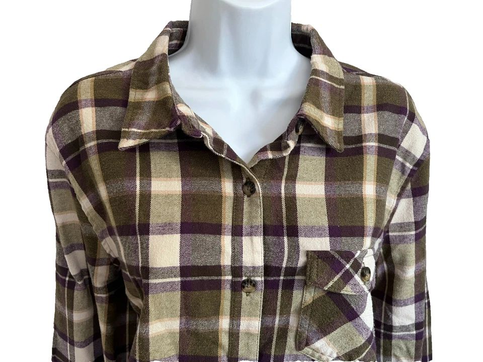 Camisa de franela manga larga a cuadros multicolor talla XL Zeroxposur Foto 3 de 4