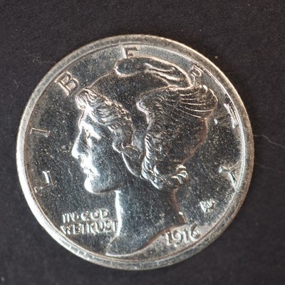 1916  *S * MERCURY HEAD SILVER DIME- FREE SHIPPING! C3821