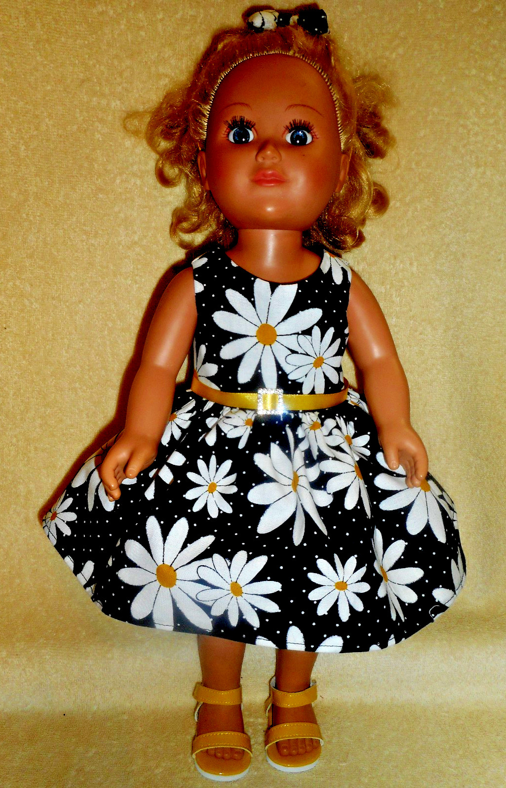 Fits American Girl-daisy Dress, Yellow Sandles, Headband/bow