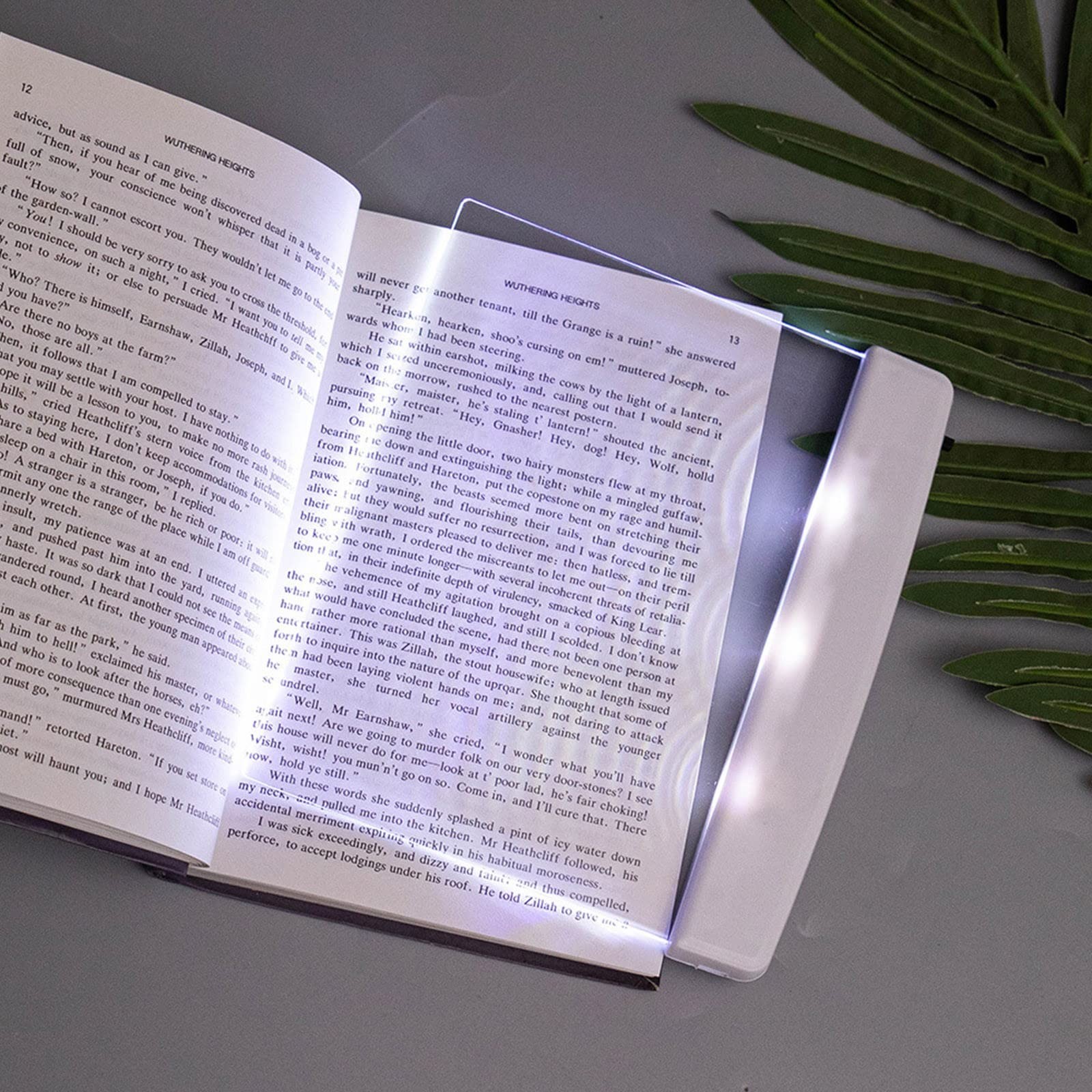 Flat Book Light for Reading in Bed at Night Clear LED Book Full Page Light