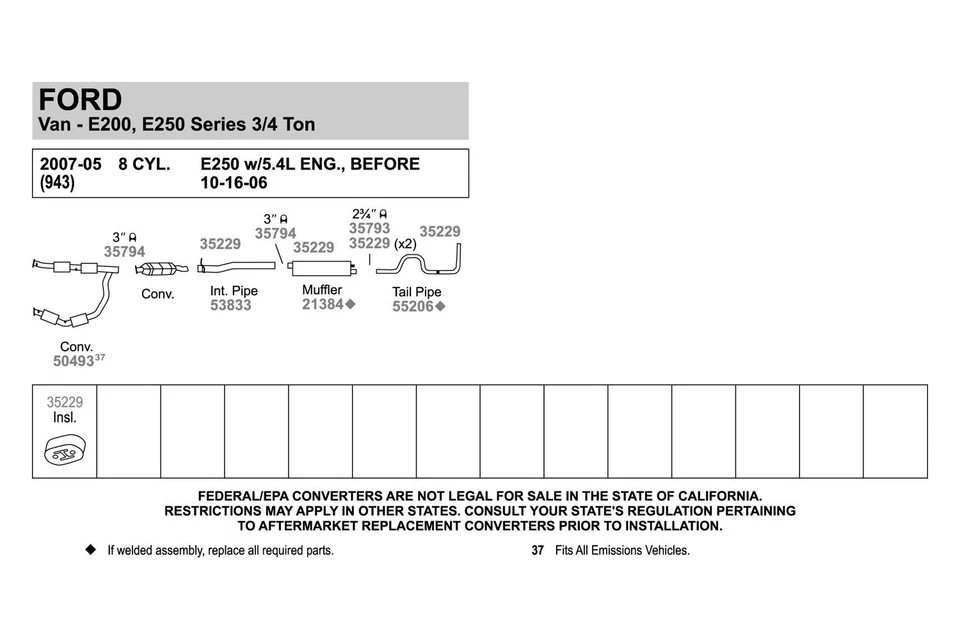 For Ford E-250 03-07 Quiet-Flow Stainless Steel Oval Aluminized Exhaust Muffler Foto 3 de 4