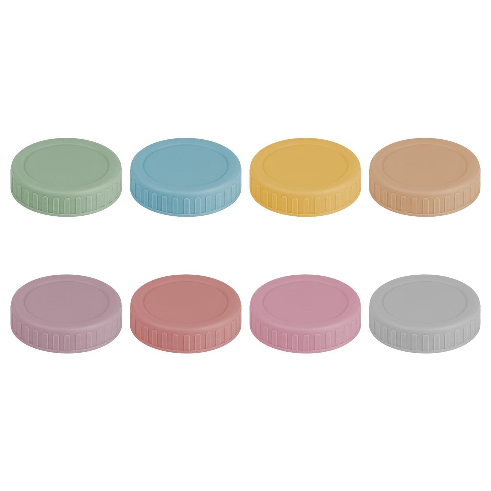 Vaincre 8PCS Mason Jar Lids - Colored Plastic regular, Multicolored
