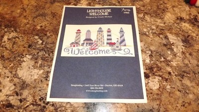Imaginating LIGHTHOUSE WELCOME Counted Cross Stitch Pattern Nautical Leaflet