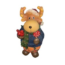 Christmas Light up Moose 18 inches Tall 9 Inches Wide EUC