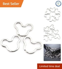 Whimsical 10-Piece Silver Keychain Set - Mickey Mouse Design for DIY Lovers