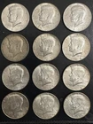 12 - 40% Silver Kennedy Half Dollars 1966 (1) 1967 (4)  1968-D (2) 1969-D (5)