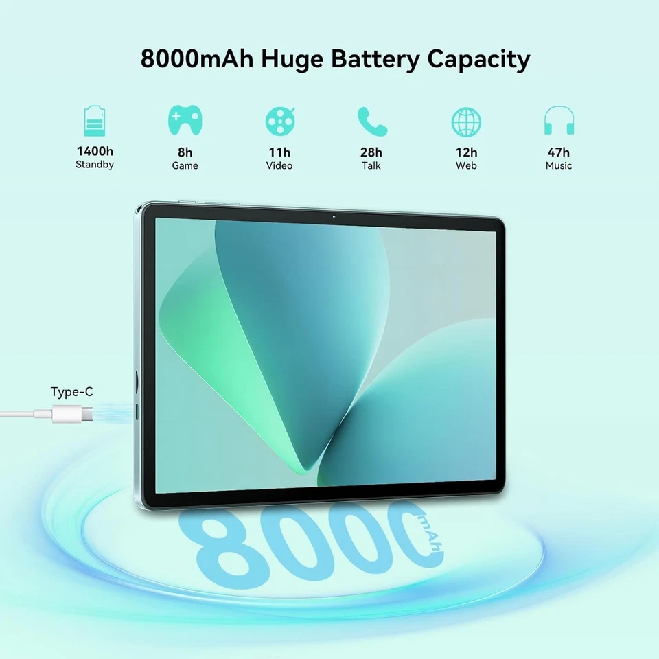 OUKITEL OT9 Android 14 WiFi Tablets 16GB+128GB/1TB 8000mAh Octa-Core Tablet 13MP - Bild 4 von 4