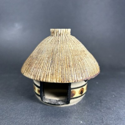 Dedza Pottery Ceramic Hut Malawi Removable Thatch Roof Hand Painted