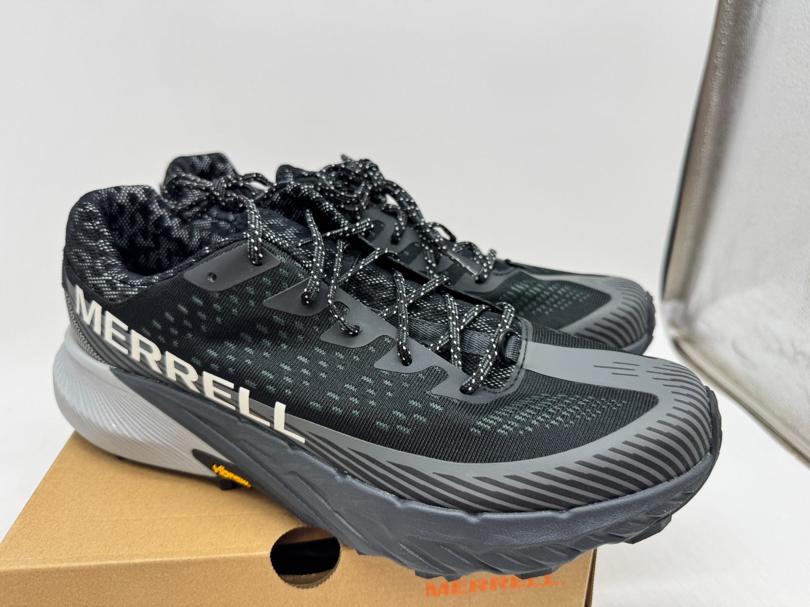 Scarpe da trail running Merrell Agility Peak 5 uomo nere granito basse taglia 7