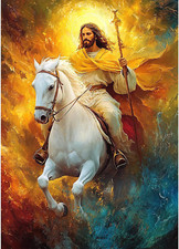 Jesus Diamond Painting Kits for Adults, DIY 5D Jesus and Horse Diamond Art Kits