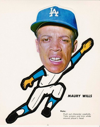 MAURY WILL 1963 L.A. DODGERS PIN-UPS 7 1/4 X 8 1/2 CASI NUEVO-COMO NUEVO, LISTO PARA CLASIFICAR - Imagen 1 de 2