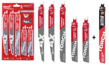 New Milwaukee SAWZALL Carbide Reciprocating Saw Blade Set (6-Piece) 49-22-5505