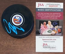 Oliver Wahlstrom Signed Autographed New York Islanders Hockey Puck JSA N1